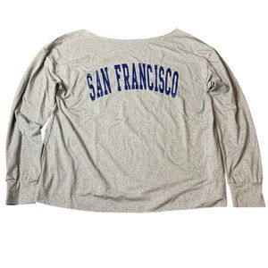 San Francisco Graphic Long Sleeve Boat Neck Top - Size S